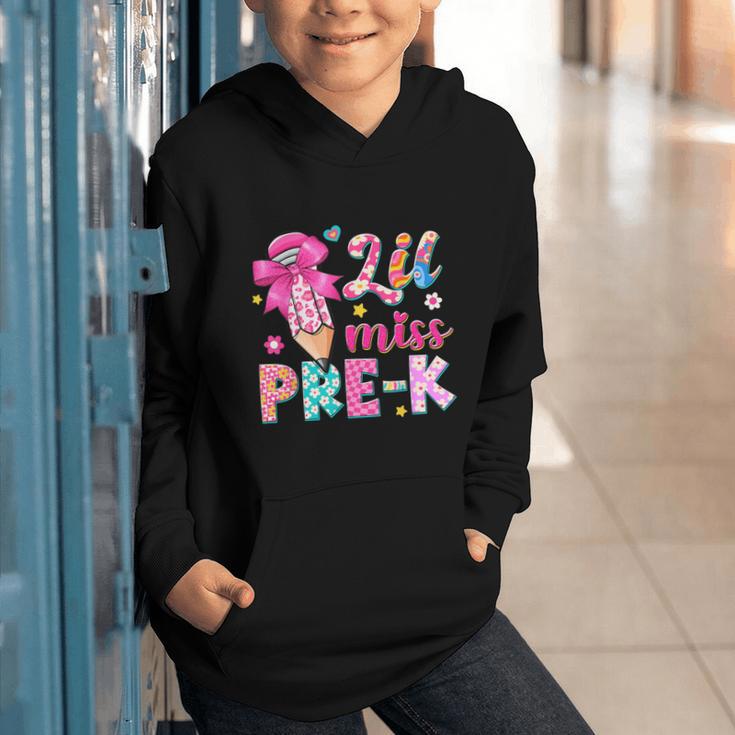 Pencil Bow Lil Miss Pre-K Pre-K Back To School Graphic Youth Hoodie Pencil Bow Lil Miss Pre-K Pre-K Back To School Graphic Youth Hoodie
