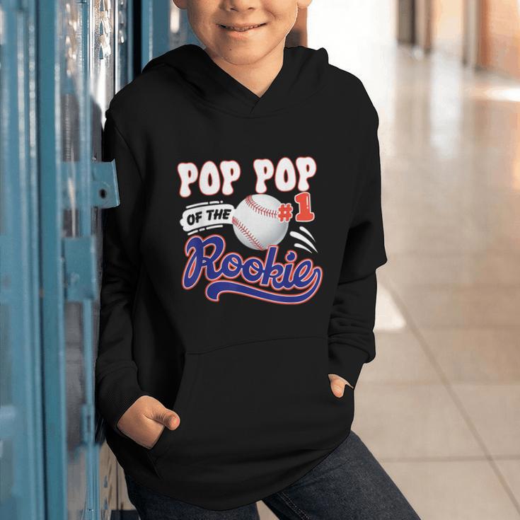 Pop Pop Rookie Of Year 1st Birthday Baseball Theme Matching Graphic Youth Hoodie