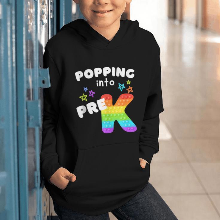 Popping Into Pre K Kid's Back To School Pop It Fidget Toy Graphic Youth Hoodie