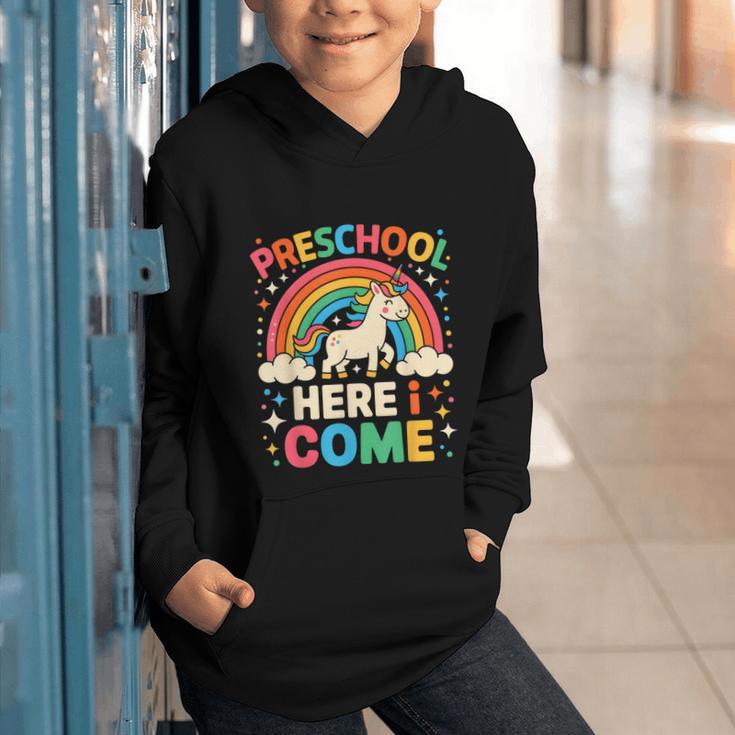 Preschool Here I Come Unicorn Back To School Preschool Girls Graphic Youth Hoodie Preschool Here I Come Unicorn Back To School Preschool Girls Graphic Youth Hoodie