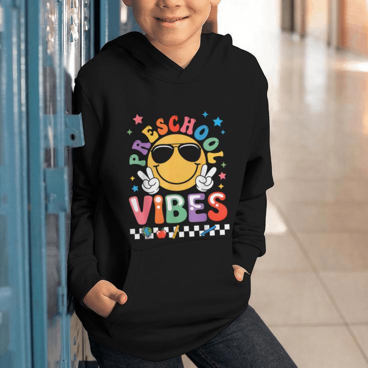 Preschool Vibes Groovy Back To School Girls Kids Graphic Youth Hoodie Preschool Vibes Groovy Back To School Girls Kids Graphic Youth Hoodie