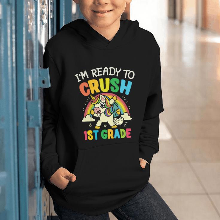 Ready For 1st Grade Unicorn First Day Back To School Student Graphic Youth Hoodie Ready For 1st Grade Unicorn First Day Back To School Student Graphic Youth Hoodie