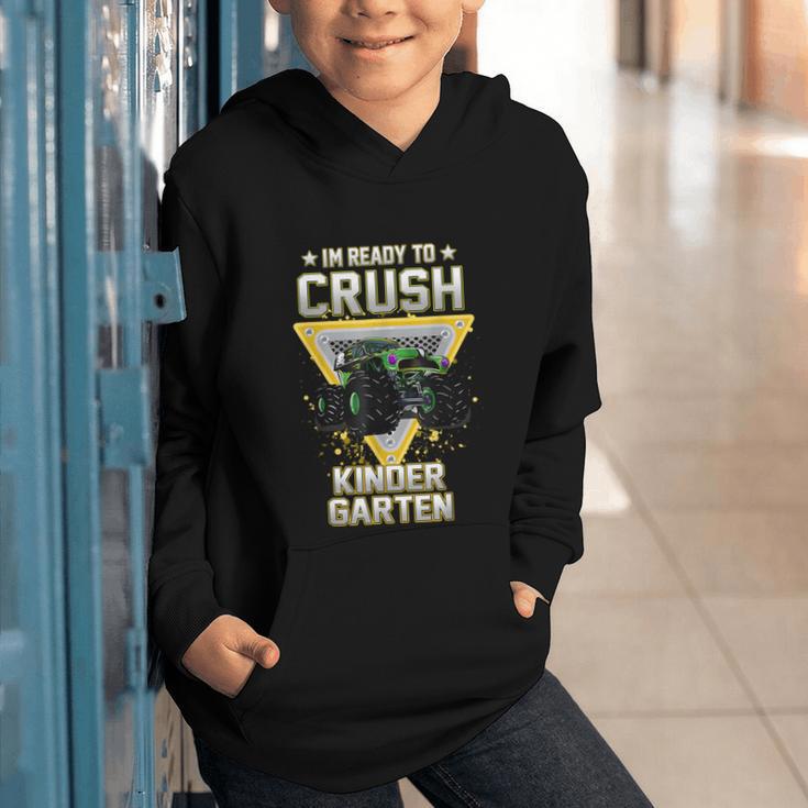 Ready To Crush Kindergarten Monster Truck Boy Back To School Graphic Youth Hoodie Ready To Crush Kindergarten Monster Truck Boy Back To School Graphic Youth Hoodie