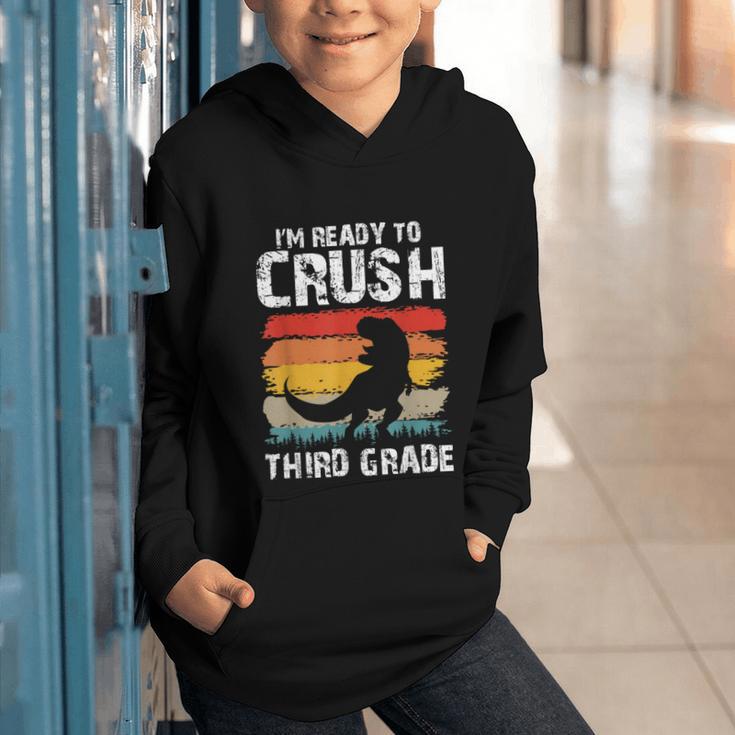 Ready Crush Third 3rd Grade Dinosaur Back To School Boys Graphic Youth Hoodie Ready Crush Third 3rd Grade Dinosaur Back To School Boys Graphic Youth Hoodie