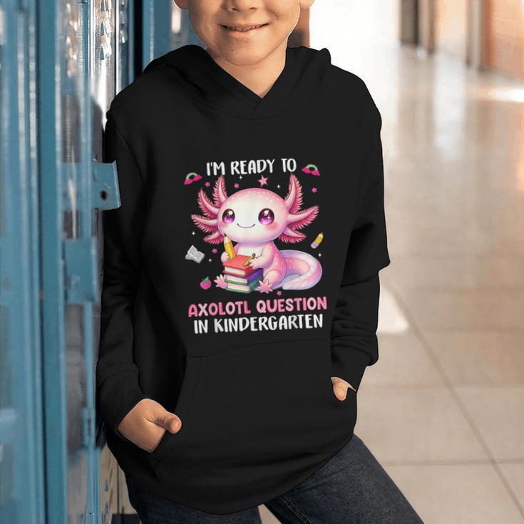 Ready To Kindergarten Axolotl Questions Back To School Girls Graphic Youth Hoodie