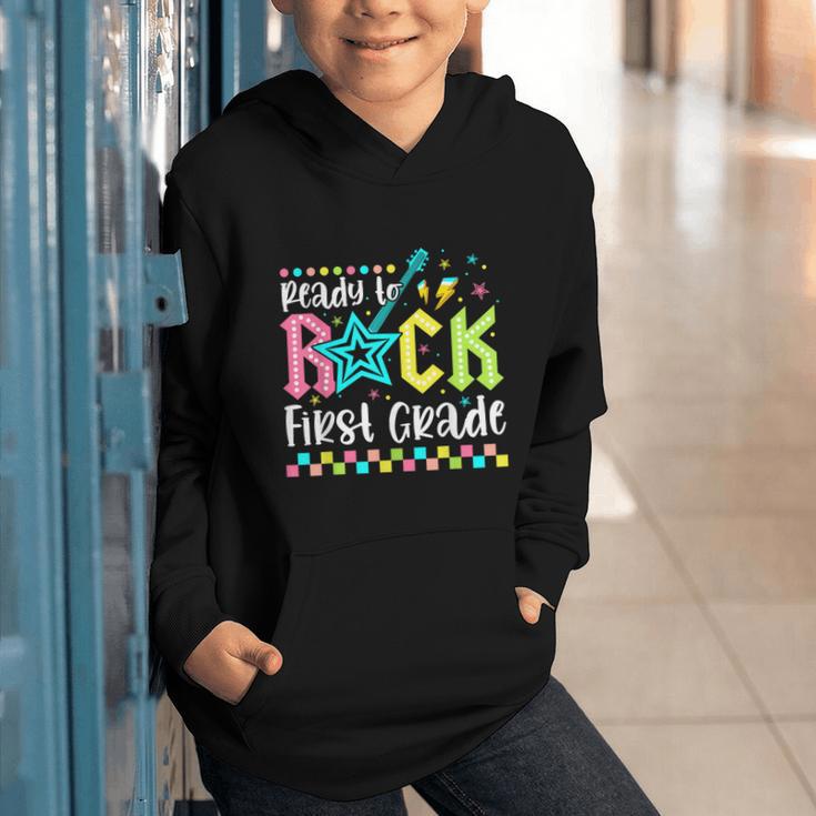Ready To Rock First Grade Back To School 1st Grade Boys Kids Graphic Youth Hoodie Ready To Rock First Grade Back To School 1st Grade Boys Kids Graphic Youth Hoodie