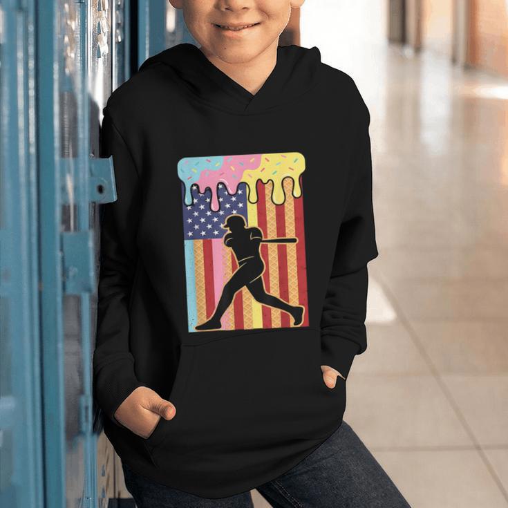 Retro Baseball Drip Boys Ice Cream Patriotic American Flag Graphic Youth Hoodie Retro Baseball Drip Boys Ice Cream Patriotic American Flag Graphic Youth Hoodie