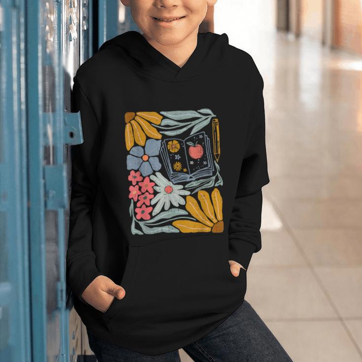 Retro Boho Flower Floral Back To School First Day Of School Graphic Youth Hoodie Retro Boho Flower Floral Back To School First Day Of School Graphic Youth Hoodie