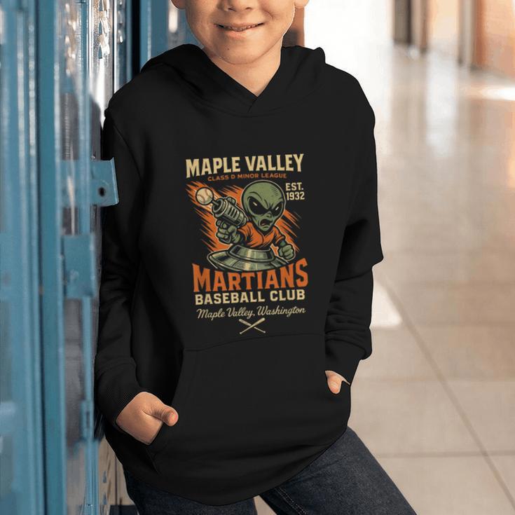 Retro Minor League Maple Valley Martians Baseball Club Graphic Youth Hoodie Retro Minor League Maple Valley Martians Baseball Club Graphic Youth Hoodie