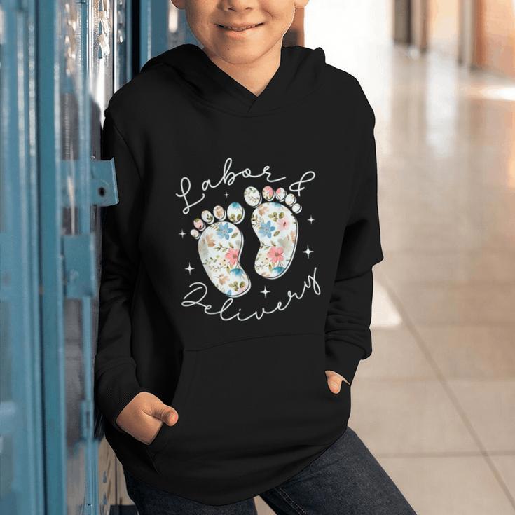 Retro Wildflowers Labor And Delivery Nurse Back To School Graphic Youth Hoodie