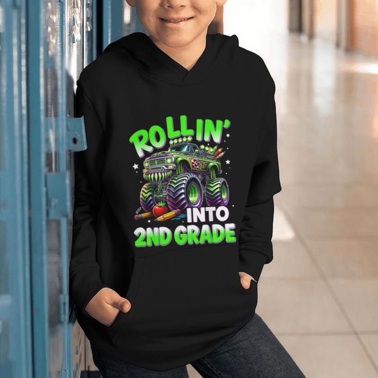 Rollin' Into 2nd Grade Monster Truck Back To School Boys Graphic Youth Hoodie Rollin' Into 2nd Grade Monster Truck Back To School Boys Graphic Youth Hoodie