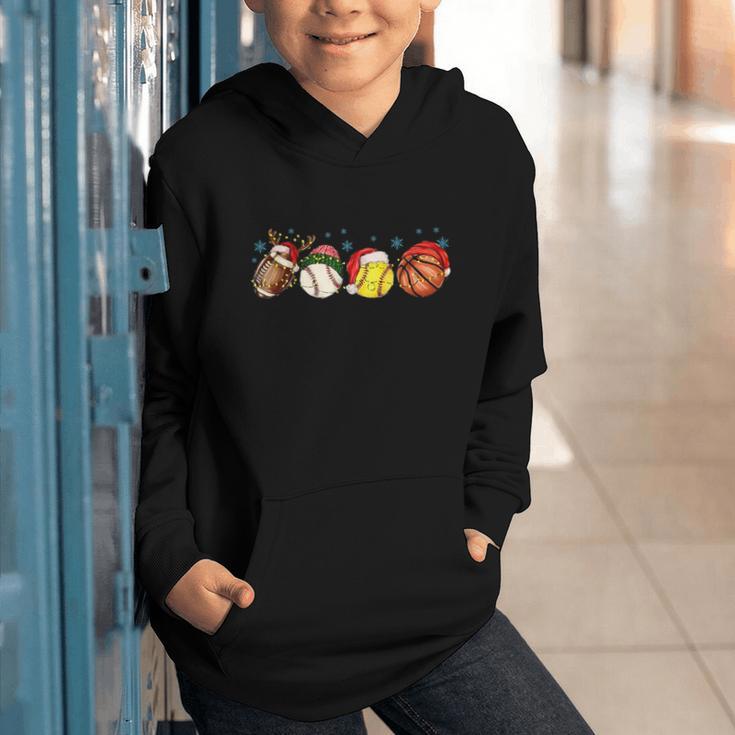 Santa Sports Boys Xmas Baseball Football Softball Basketball Graphic Youth Hoodie Santa Sports Boys Xmas Baseball Football Softball Basketball Graphic Youth Hoodie