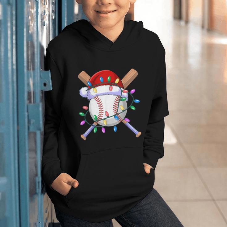 Santa Sports Christmas Baseball Player Graphic Youth Hoodie