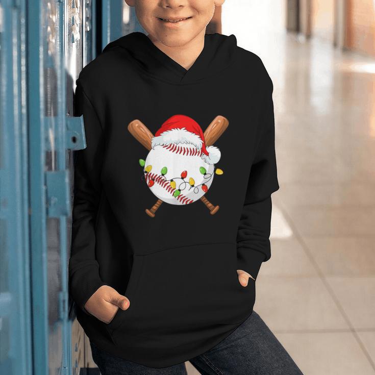 Santa Sports For Men Boys Christmas Baseball Player Graphic Youth Hoodie