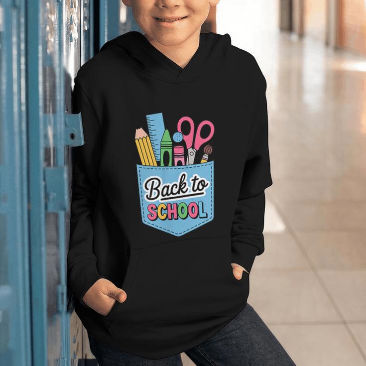School Supplies In Pocket Back To School Boys Girls Graphic Youth Hoodie