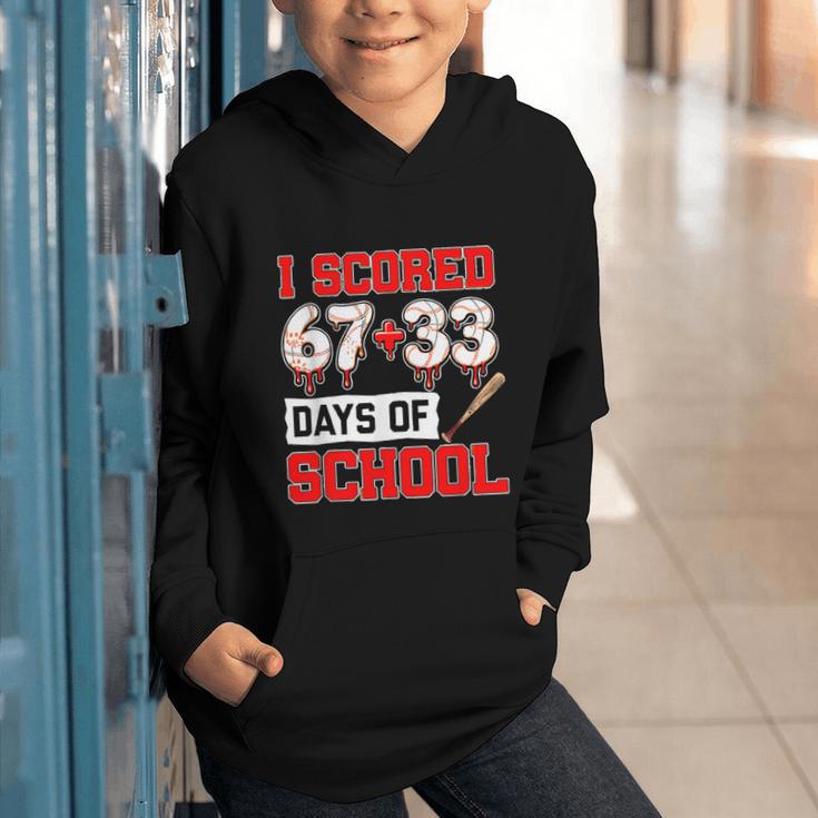 I Scored 6733 100th Days Of School Baseball Six Seven Meme Graphic Youth Hoodie I Scored 6733 100th Days Of School Baseball Six Seven Meme Graphic Youth Hoodie