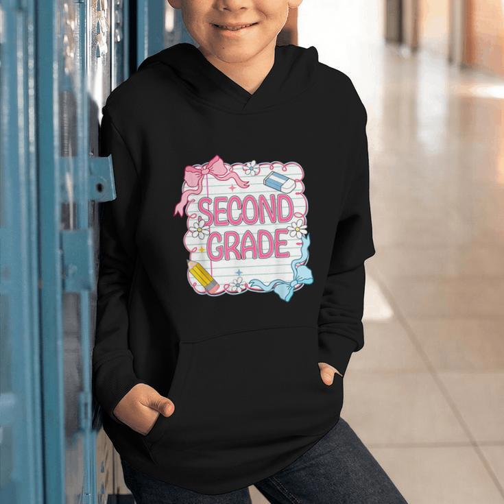 Second Grade Girls Kids Back To School Girls Coquette Bows Graphic Youth Hoodie Second Grade Girls Kids Back To School Girls Coquette Bows Graphic Youth Hoodie