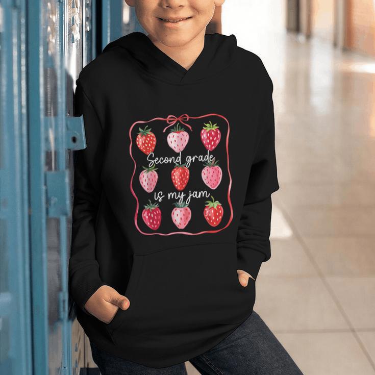 Second Grade Is My Jam Strawberry 2nd Grade Back To School Graphic Youth Hoodie Second Grade Is My Jam Strawberry 2nd Grade Back To School Graphic Youth Hoodie