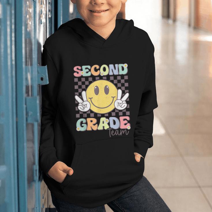 Second Grade Team Smile Face 2nd Grade Back To School Graphic Youth Hoodie Second Grade Team Smile Face 2nd Grade Back To School Graphic Youth Hoodie