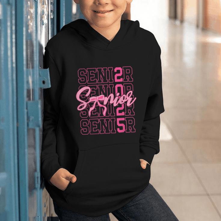 Senior 2025 Coquette Pink Bow Class Of 2025 Back To School Graphic Youth Hoodie Senior 2025 Coquette Pink Bow Class Of 2025 Back To School Graphic Youth Hoodie