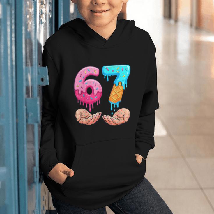 Six Seven 6-7 Baseball Ice Cream Drip 67 Meme Hands Graphic Youth Hoodie Six Seven 6-7 Baseball Ice Cream Drip 67 Meme Hands Graphic Youth Hoodie