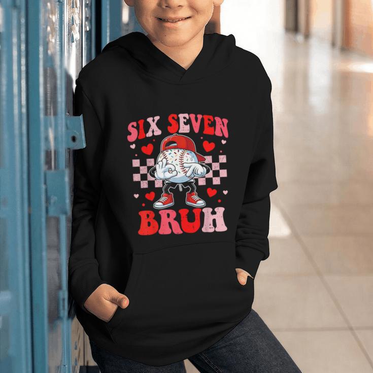 Six Seven 67 Bruh 6 7 Meme Baseball Ice Cream Drip Valentine Graphic Youth Hoodie
