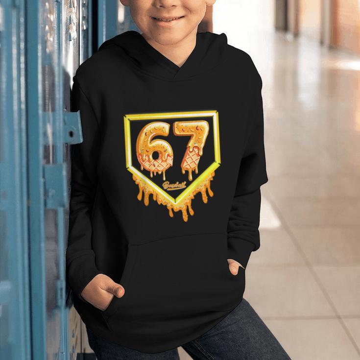 Six Seven 67 Meme Gen Alpha Slang Baseball 101 Graphic Youth Hoodie Six Seven 67 Meme Gen Alpha Slang Baseball 101 Graphic Youth Hoodie