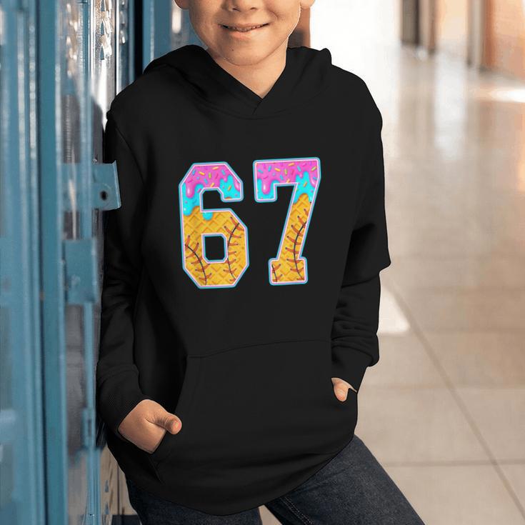 Six Seven Baseball Drip Graphic Youth Hoodie