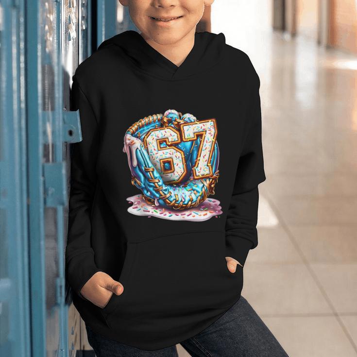 Six Seven Baseball Lifestyle 67 Meme Gen Alpha Slang Graphic Youth Hoodie