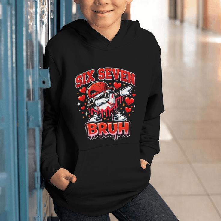 Six Seven Bruh Baseball Cool Valentine’s Day Teens Boys Graphic Youth Hoodie