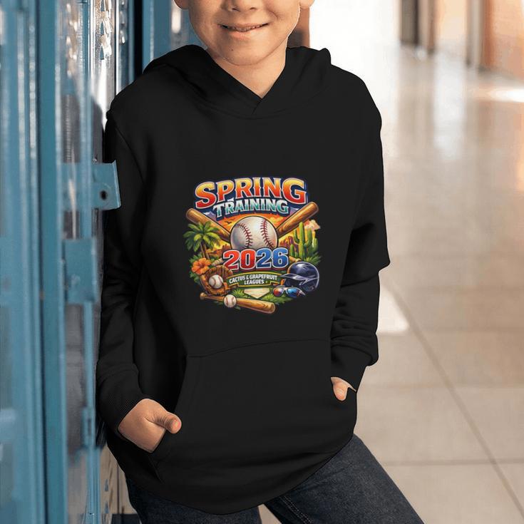 Spring Training 2026 Baseball Fan Retro Palm Cactus Graphic Youth Hoodie Spring Training 2026 Baseball Fan Retro Palm Cactus Graphic Youth Hoodie