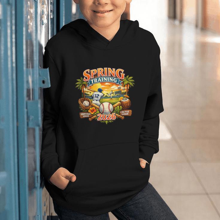 Spring Training 2026 Baseball Vintage Sunset Graphic Youth Hoodie