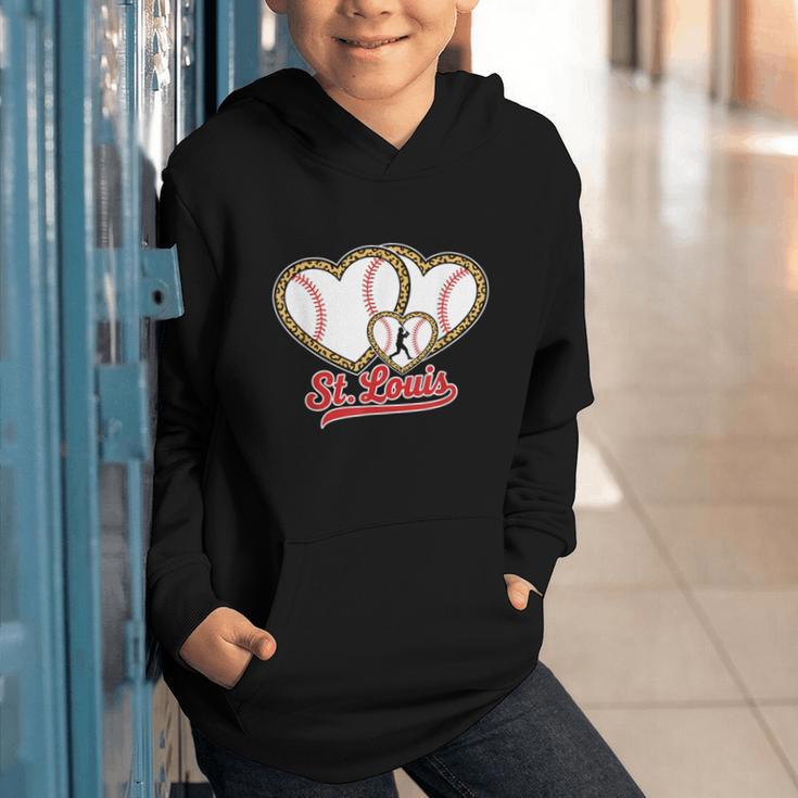 St Louis Leopard Heart Baseball Batter Boys Fan Graphic Youth Hoodie St Louis Leopard Heart Baseball Batter Boys Fan Graphic Youth Hoodie