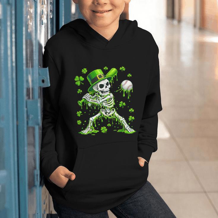 St Patricks Day Baseball Skeleton Irish Leprechaun Hat Boys Graphic Youth Hoodie