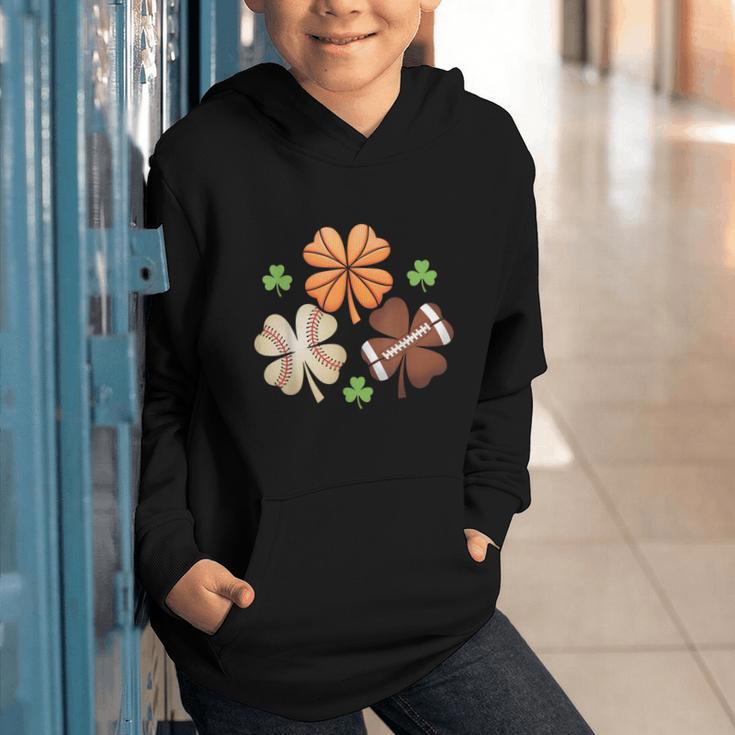 St Patricks Day Shamrock Basketball Baseball Irish Boys Men Graphic Youth Hoodie