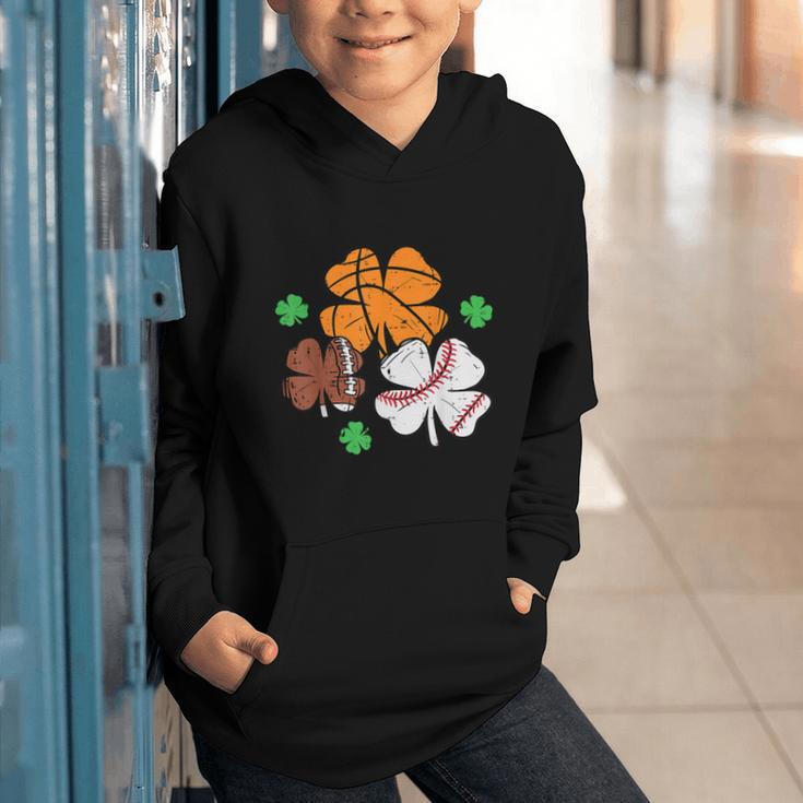St Patricks Day Shamrock Basketball Baseball Men Boys Kids Graphic Youth Hoodie