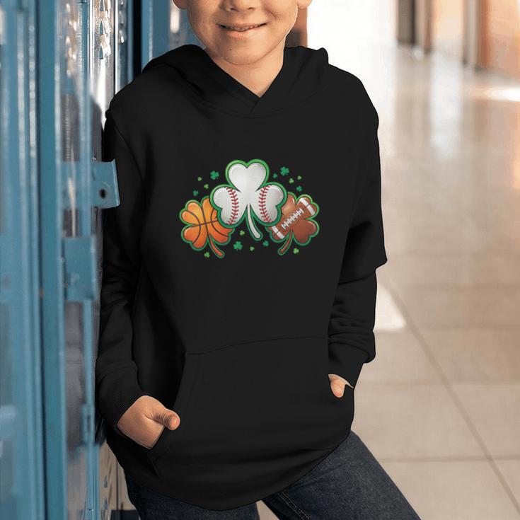 St Patricks Day Shamrock Sports Baseball Basketball Football Graphic Youth Hoodie St Patricks Day Shamrock Sports Baseball Basketball Football Graphic Youth Hoodie