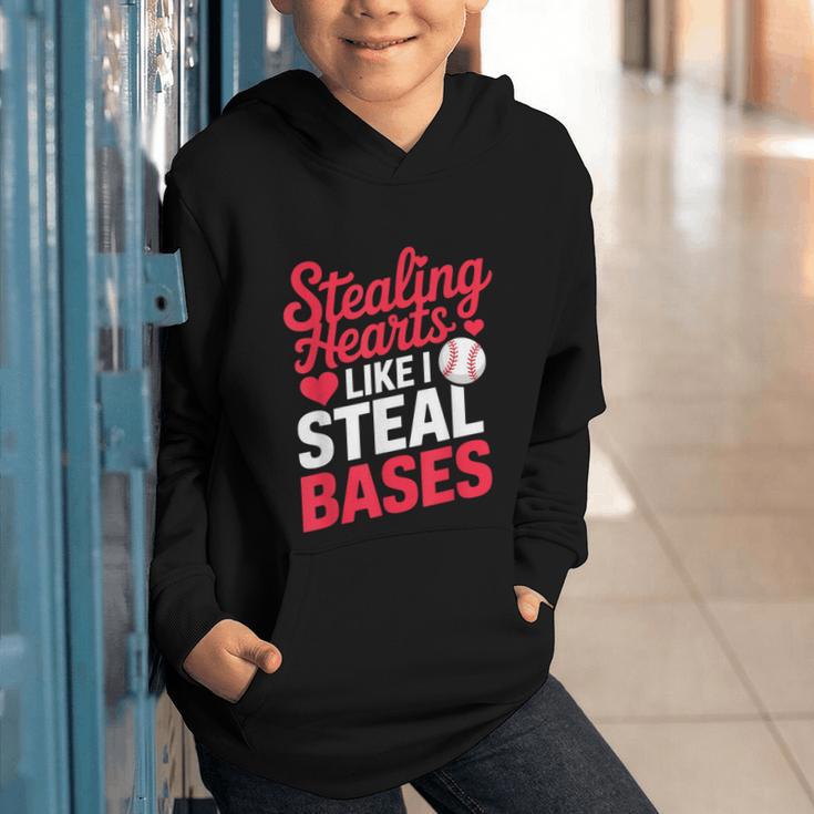 Stealing Hearts Like I Steal Bases Cute Baseball Valentine Graphic Youth Hoodie Stealing Hearts Like I Steal Bases Cute Baseball Valentine Graphic Youth Hoodie