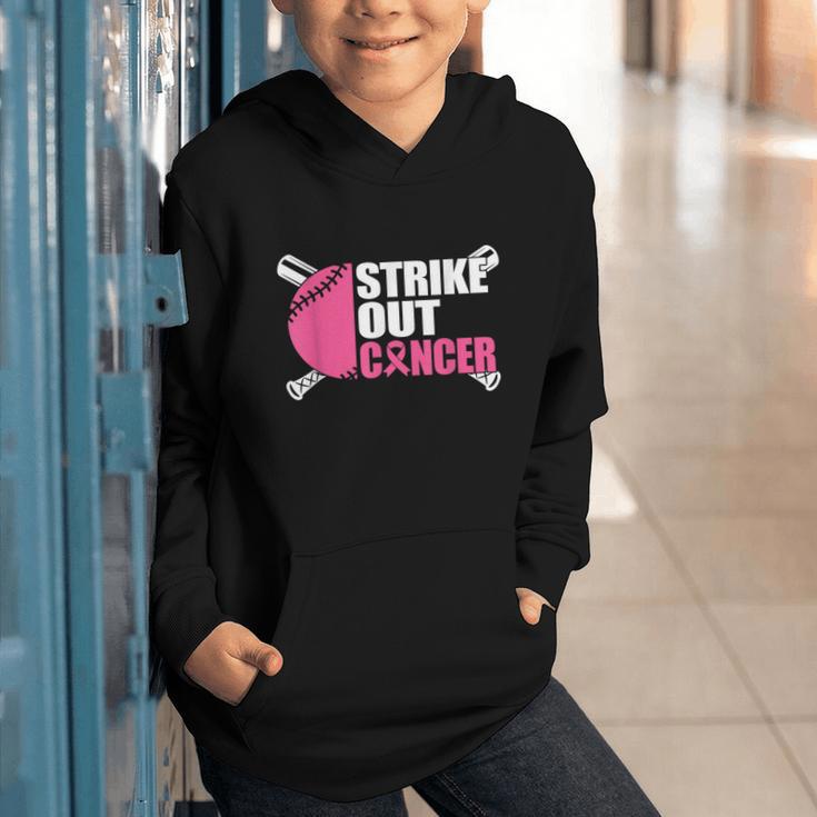 Strike Out Cancer Breast Cancer Awareness Baseball Warrior Graphic Youth Hoodie Strike Out Cancer Breast Cancer Awareness Baseball Warrior Graphic Youth Hoodie