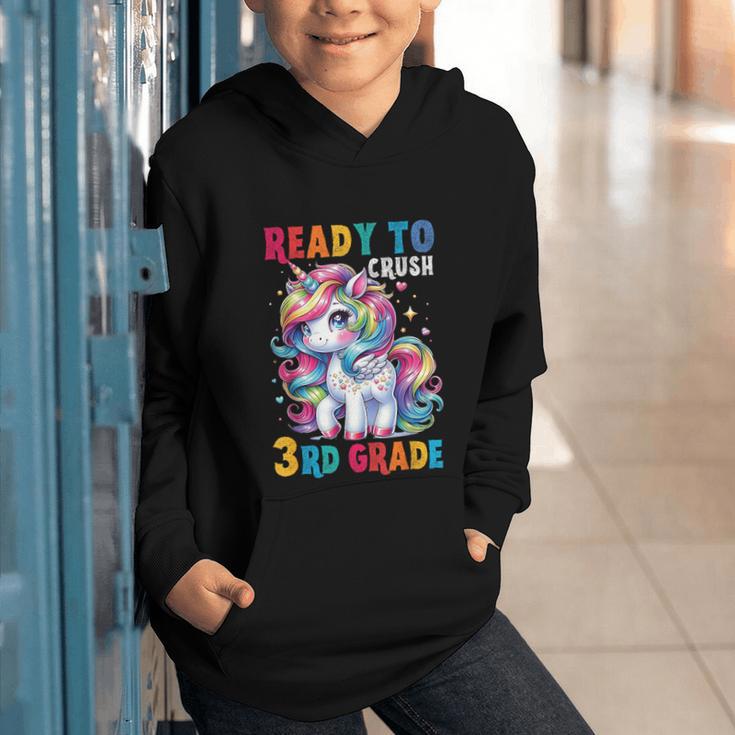 Student Unicorn Ready Back To School Crush 3rd Grade Girls Graphic Youth Hoodie Student Unicorn Ready Back To School Crush 3rd Grade Girls Graphic Youth Hoodie