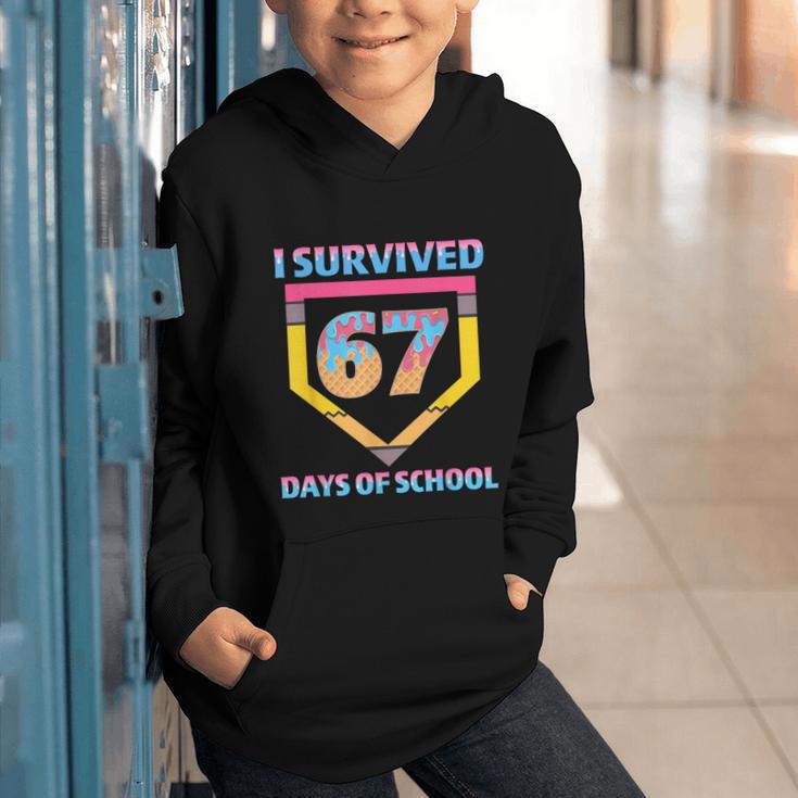 I Survived 67 Days Of School Baseball Trend For Boys Girls Graphic Youth Hoodie I Survived 67 Days Of School Baseball Trend For Boys Girls Graphic Youth Hoodie