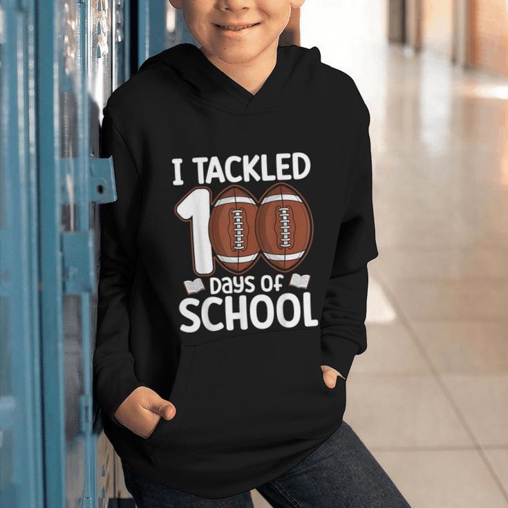 I Tackled 100 Days Of School Baseball Player Kids Teacher Graphic Youth Hoodie I Tackled 100 Days Of School Baseball Player Kids Teacher Graphic Youth Hoodie