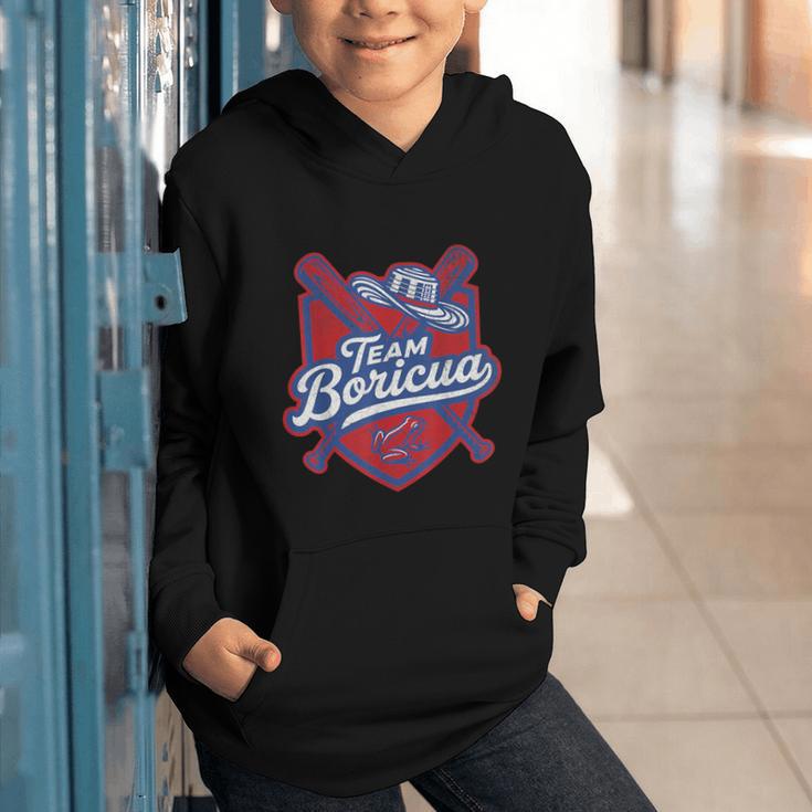 Team Boricua Puerto Rico Baseball Coqui Frog Pava Hat Fan Graphic Youth Hoodie Team Boricua Puerto Rico Baseball Coqui Frog Pava Hat Fan Graphic Youth Hoodie