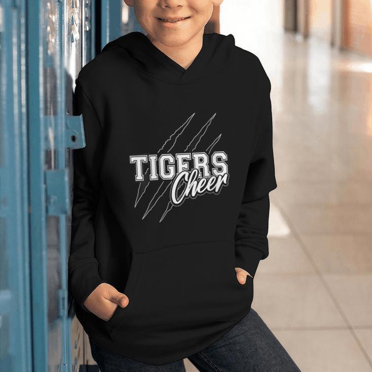 Tigers Cheer Back To School Cheerleading Team Spirit Graphic Youth Hoodie Tigers Cheer Back To School Cheerleading Team Spirit Graphic Youth Hoodie