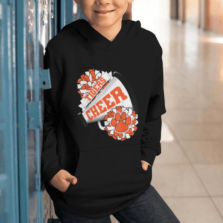 Tigers Cheerleading Back To School Cheer Team Spirit Orange Graphic Youth Hoodie Tigers Cheerleading Back To School Cheer Team Spirit Orange Graphic Youth Hoodie