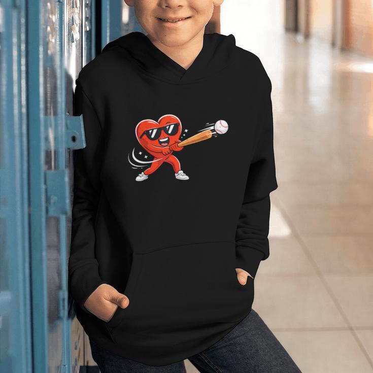 Valentine Baseball Heart Sport Valentines Day Men Boys Kids Graphic Youth Hoodie
