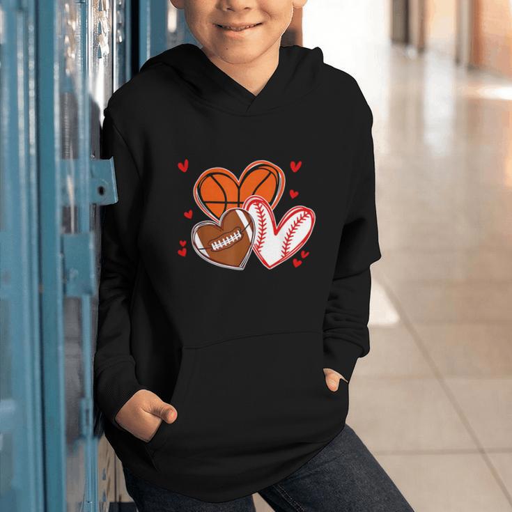 Valentines Baseball Basketball Football Heart Boy Men Graphic Youth Hoodie Valentines Baseball Basketball Football Heart Boy Men Graphic Youth Hoodie