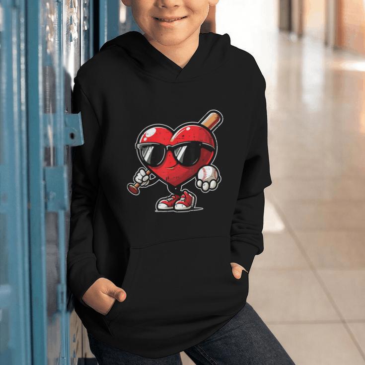 Valentines Day Baseball Heart Bat Sunglasses Men Boys Kids Graphic Youth Hoodie Valentines Day Baseball Heart Bat Sunglasses Men Boys Kids Graphic Youth Hoodie