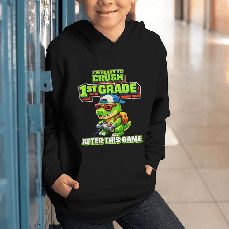 Video GameRex Dinosaur 1st Grade Back To School Boy Graphic Youth Hoodie