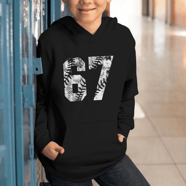 Vintage Baseball Number 67 Jersey Player Uniform Graphic Youth Hoodie